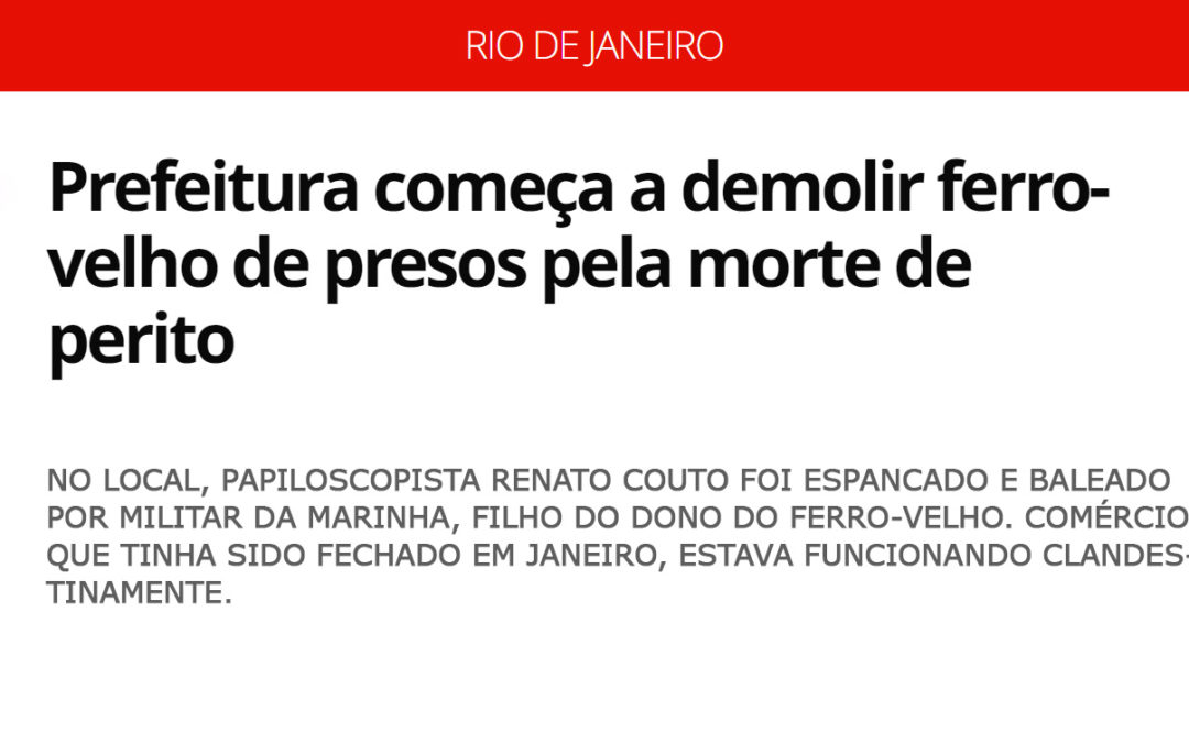 Prefeitura começa a demolir ferro-velho de presos pela morte de perito