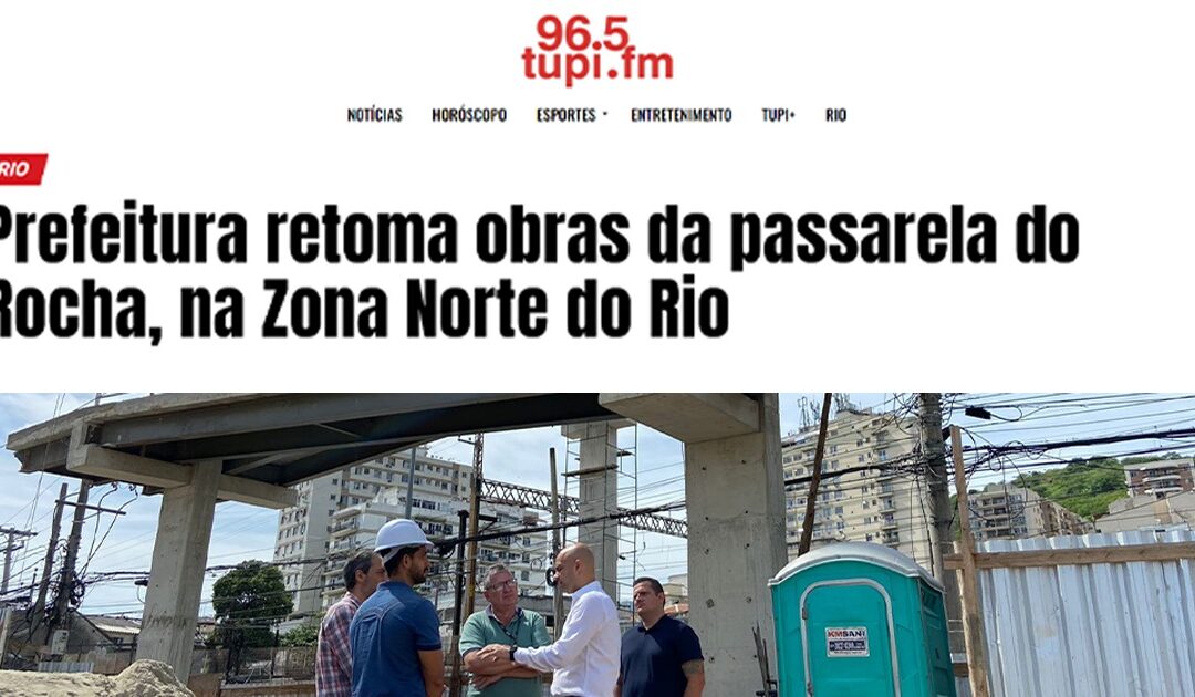 Retomada da obra da passarela do Rocha