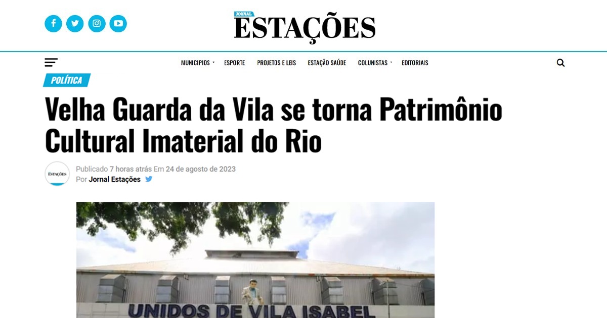 Velha Guarda da Vila Isabel se torna Patrimônio Cultural Imaterial do Rio