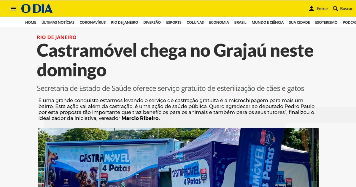 Serviço de castração gratuita chega a Praça Edmundo Rego, no Grajaú