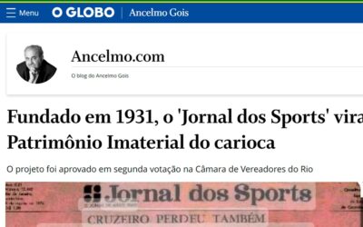 Jornal dos Sports será declarado Patrimônio Cultural Imaterial do Rio