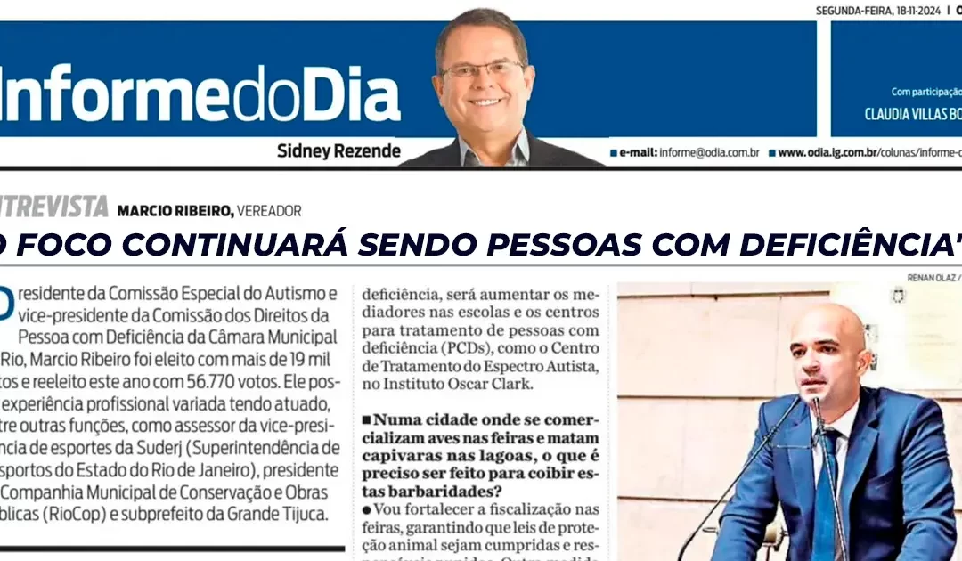 Entrevista para coluna Informe do Dia