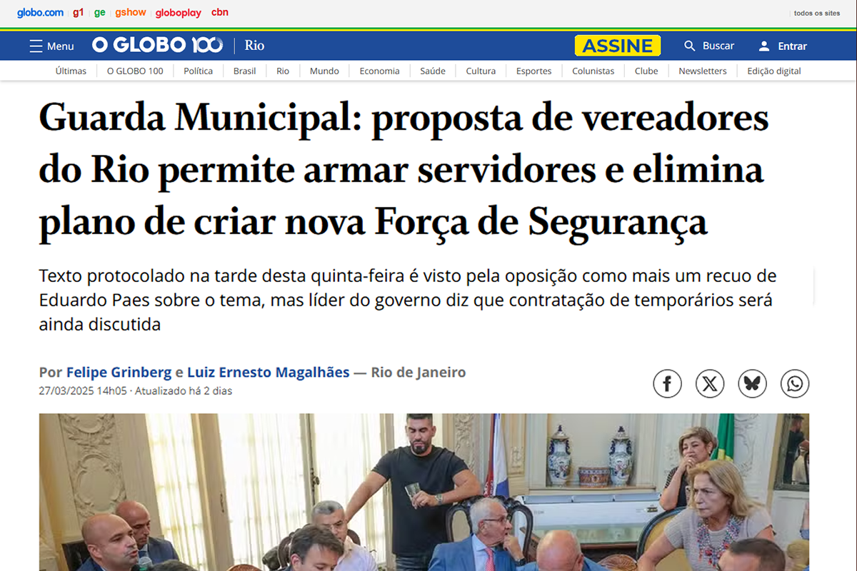 Guarda Municipal armada: nova proposta de vereadores terá força formada apenas por agentes do estado