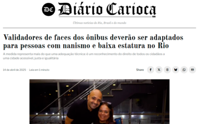 Agora é lei: validadores de faces dos ônibus deverão ser adaptados para pessoas com nanismo e baixa estatura no Rio
