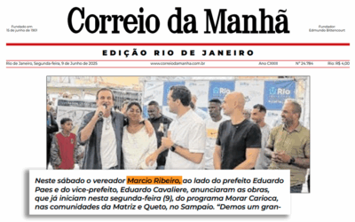 Marcio Ribeiro, Prefeito Eduardo Paes e vice-prefeito Eduardo cavaliere anunciam obras do programa Morar Carioca