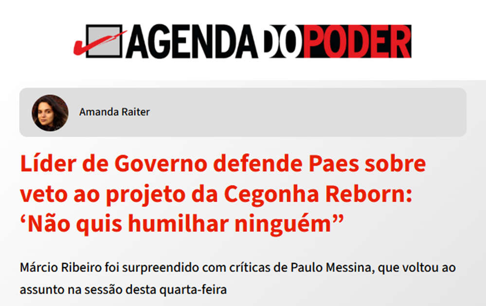 Líder de Governo defende Paes sobre veto ao projeto da Cegonha Reborn: ‘Não quis humilhar ninguém”