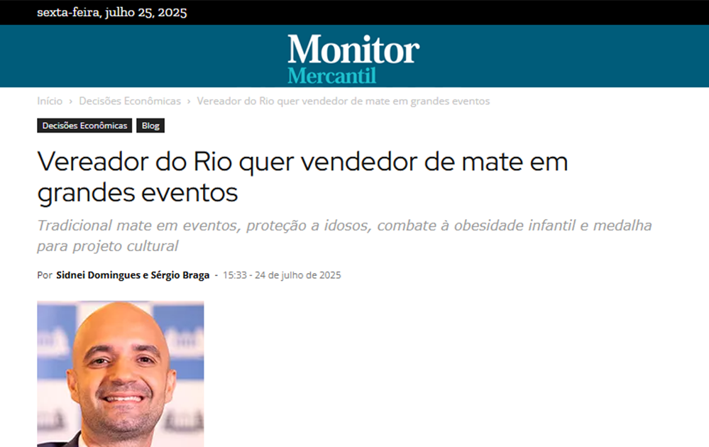 Vereador do Rio quer vendedor de mate em grandes eventos