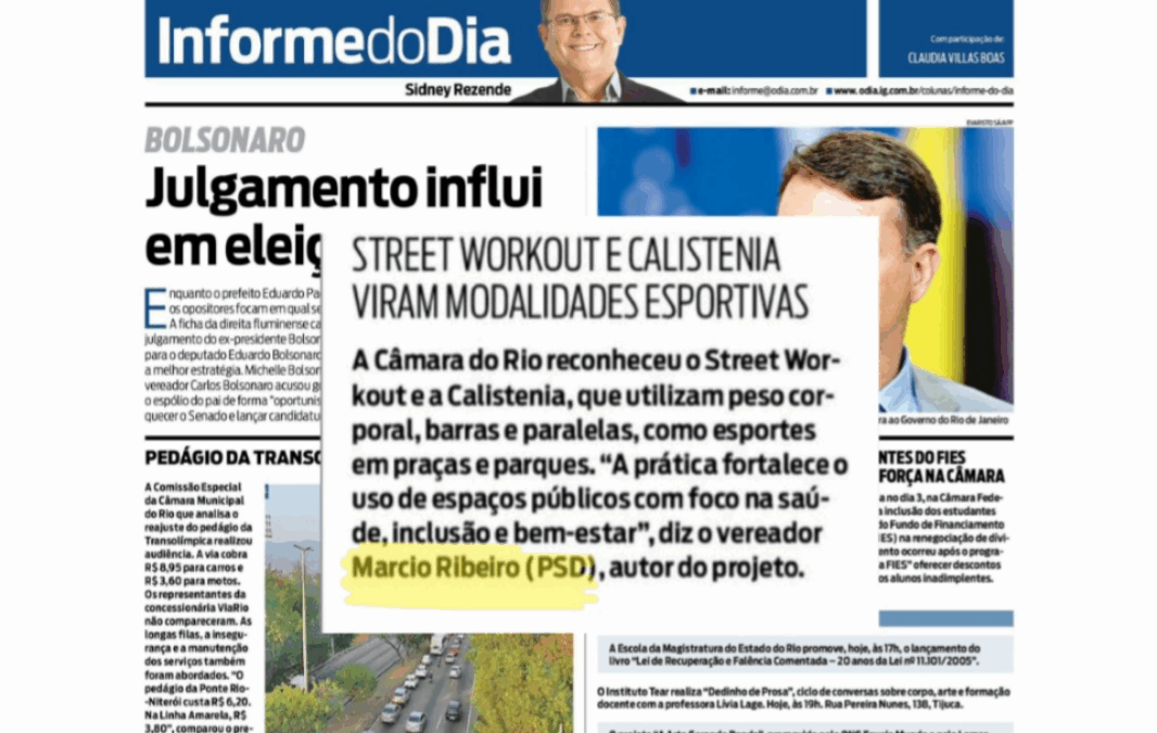 Calistenia e Street Workout são reconhecidos como esportes oficiais no Rio