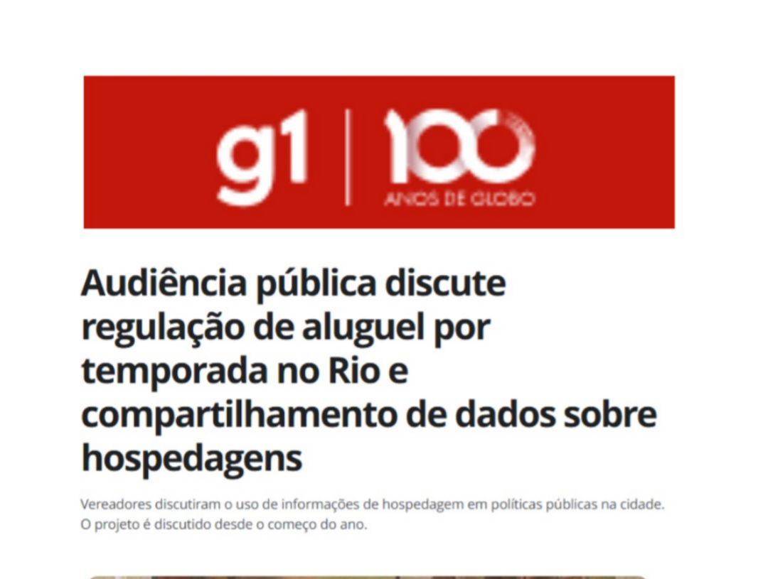 Audiência pública discute regulação de aluguel por temporada no Rio e compartilhamento de dados sobre hospedagens