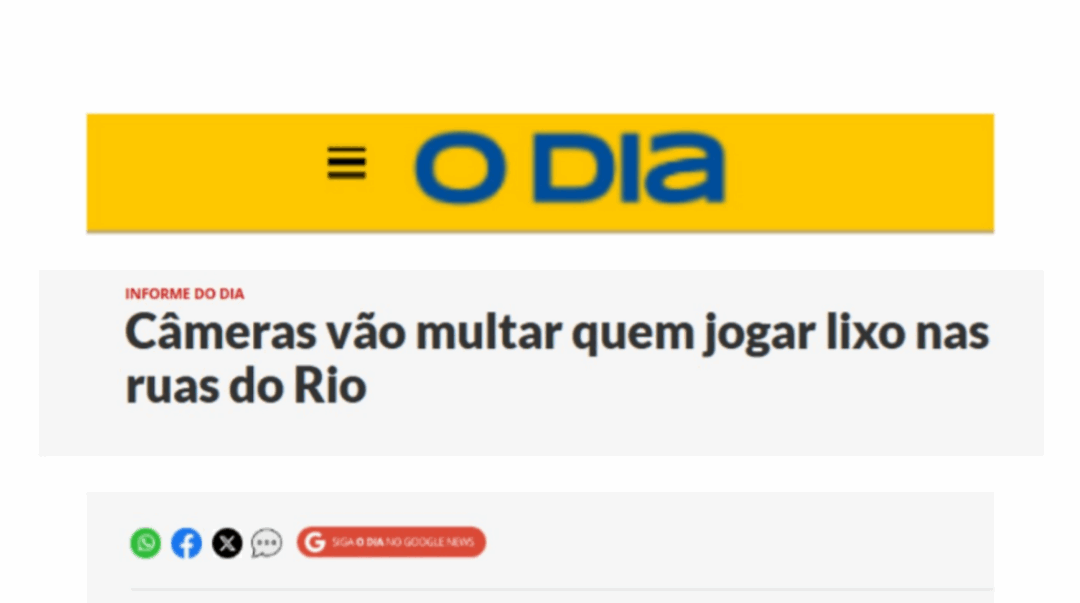 Câmeras vão multar quem jogar lixo nas ruas do Rio