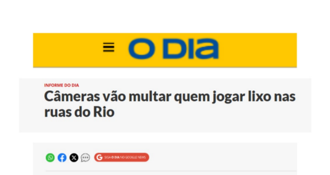 Câmeras vão multar quem jogar lixo nas ruas do Rio