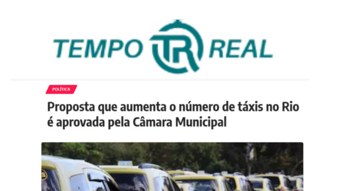 Câmara aprova projeto que amplia frota de táxis no Rio