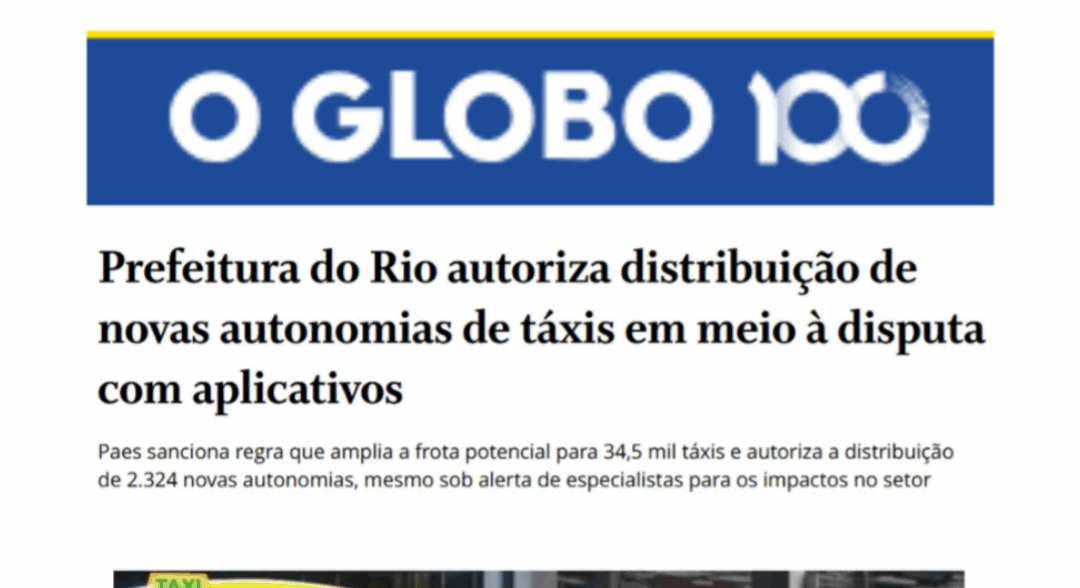 Sancionada lei que aumenta número de táxis no Rio