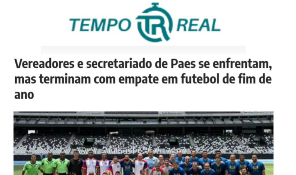 Vereadores e secretariado de Paes se enfrentam, mas terminam com empate em futebol de fim de ano