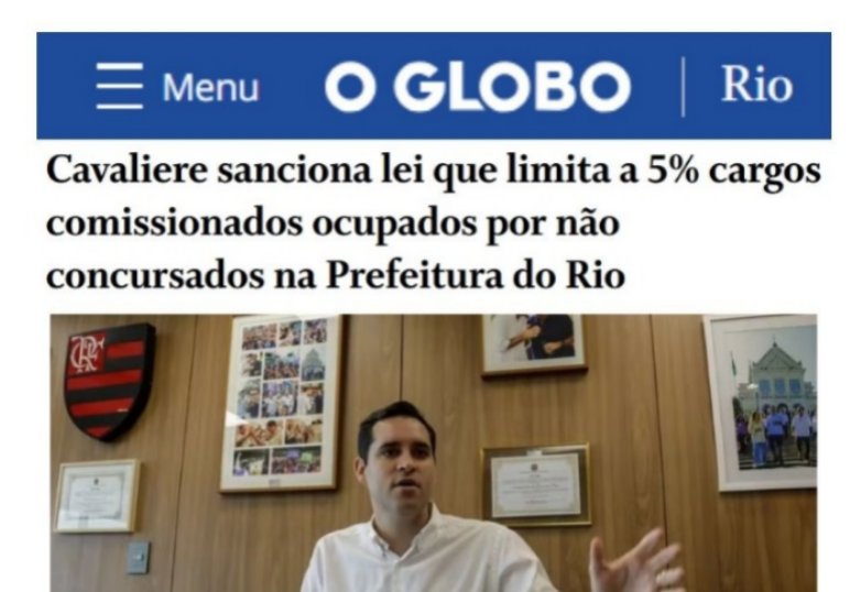 Câmara do Rio aprova limite para cargos comissionados na Prefeitura