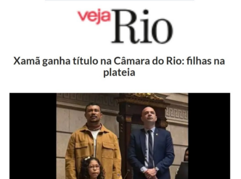 Xamã recebe homenagem na Câmara do Rio